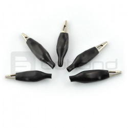 Złącze krokodylkowe czarne - 5 szt.