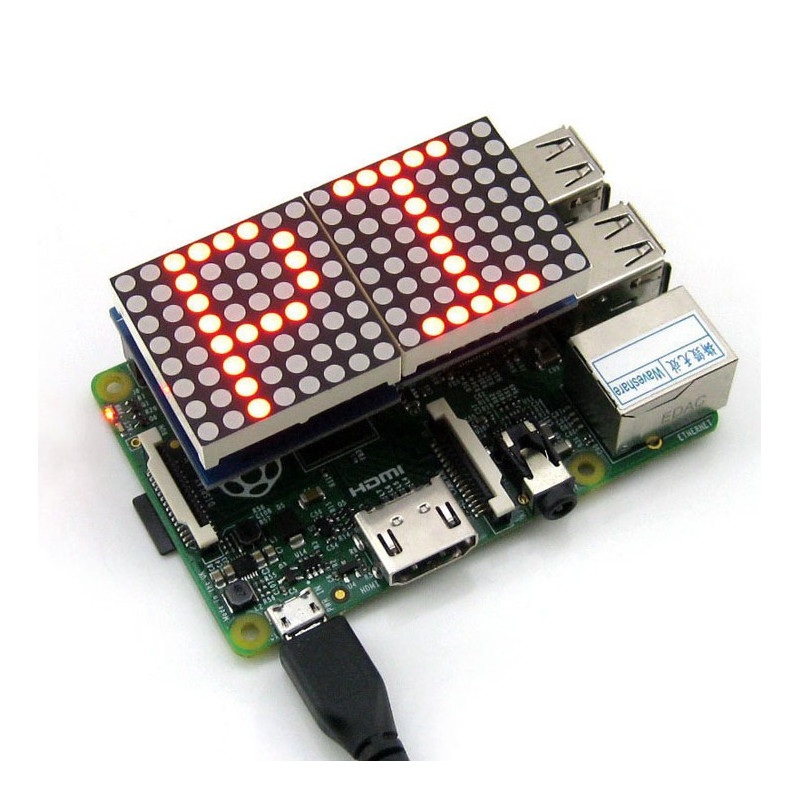 Matryca 128 LED 16x8 MAX7219 do Raspberry Pi