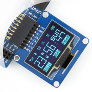 Wyświetlacz OLED dwukolorowy graficzny 1,3" 128x64px SPI/I2C- kątowe złącza