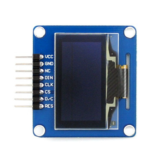 OLED-дисплей синього кольору 1.3'' (A) 128x64px SPI/I2C - кутові роз'єми - Waveshare 10444
