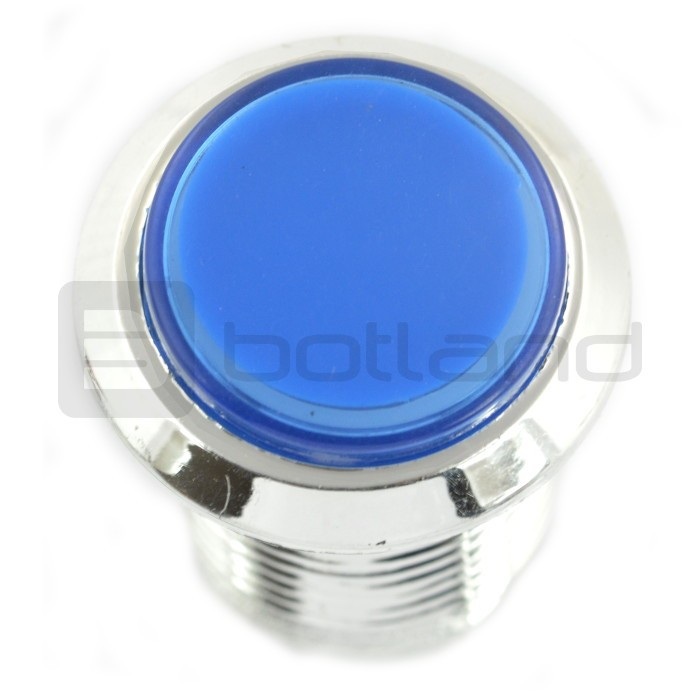 Push Button 3,3cm - niebieskie podświetlenie