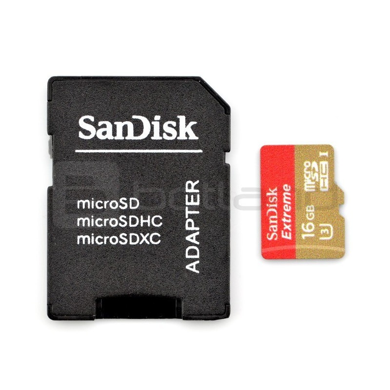 Karta pamięci SanDisk Extreme micro SD / SDHC 16GB 600x UHS-I 3 klasa 10 z adapterem