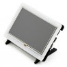 Ekran dotykowy rezystancyjny LCD TFT 5'' 800x480px HDMI + GPIO dla Raspberry Pi 2/B+ + obudowa czarno-biała   - zdjęcie 1