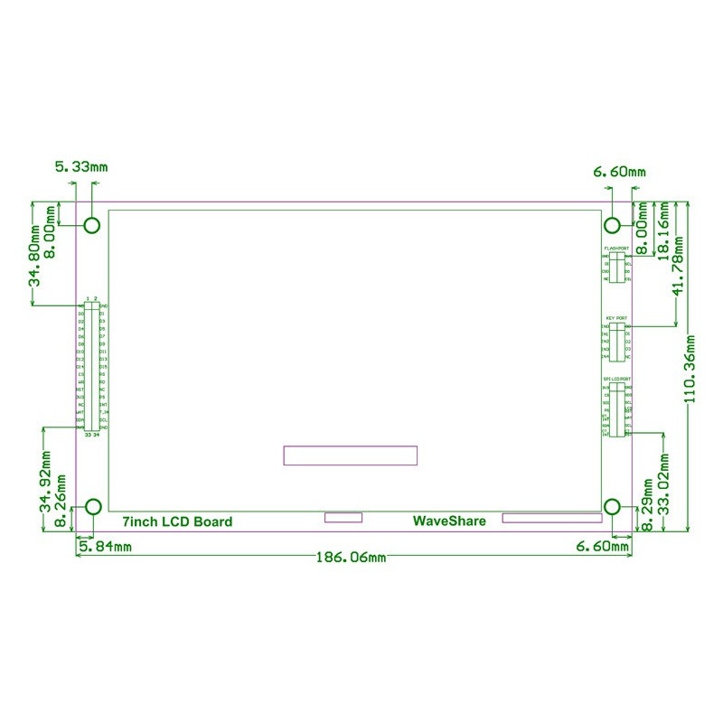 Ekran dotykowy pojemnościowy LCD TFT 7'' 800x480px dla STN32F4xx