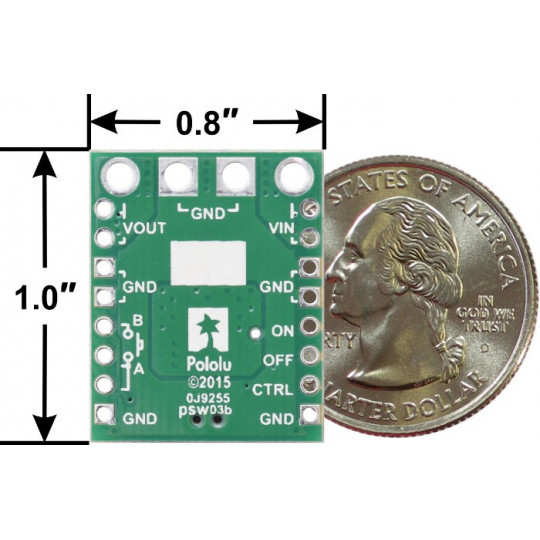 Великий кнопковий MOSFET-перемикач HP 4.5-40V/16A - із захистом від зворотного струму - Pololu 2813