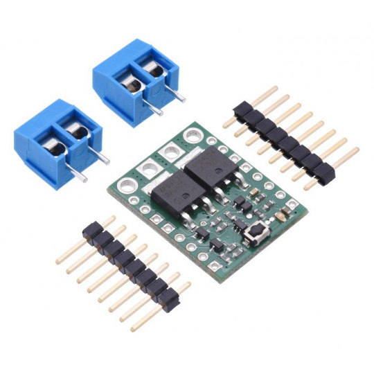 Великий кнопковий MOSFET-перемикач HP 4.5-40V/16A - із захистом від зворотного струму - Pololu 2813