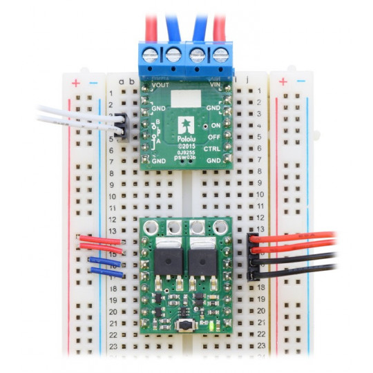 Великий кнопковий MOSFET-перемикач HP 4.5-40V/16A - із захистом від зворотного струму - Pololu 2813