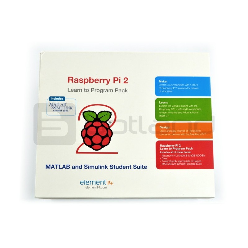 Zestaw  Raspberry Pi 2 model B + obudowa + zasilacz 6 karta + MatLab