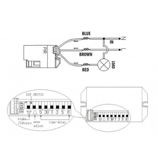 Датчик руху MCE32 PIR 220-240V - стельовий