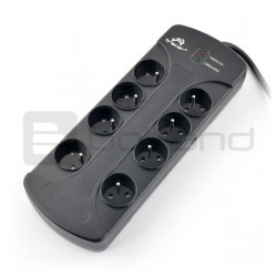 Listwa zasilająca z zabezpieczeniami Tracer PowerGuard czarna - 8 gniazd - 3m