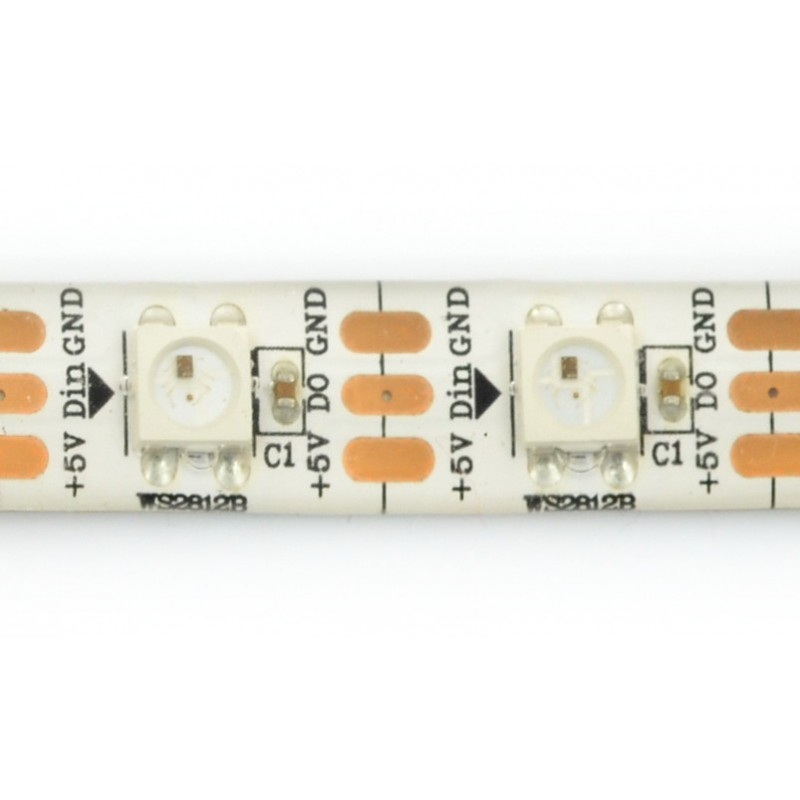 Pasek LED RGB WS2812 IP65 60 diod/m, 18W/m, 5V - 5m 