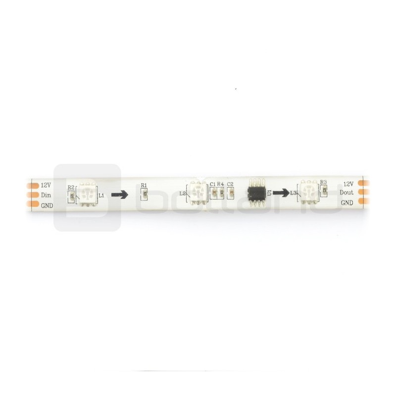 Pasek LED RGB WS2811 IP65 30 LED/m, 7,2W/m, 12V - 5m 