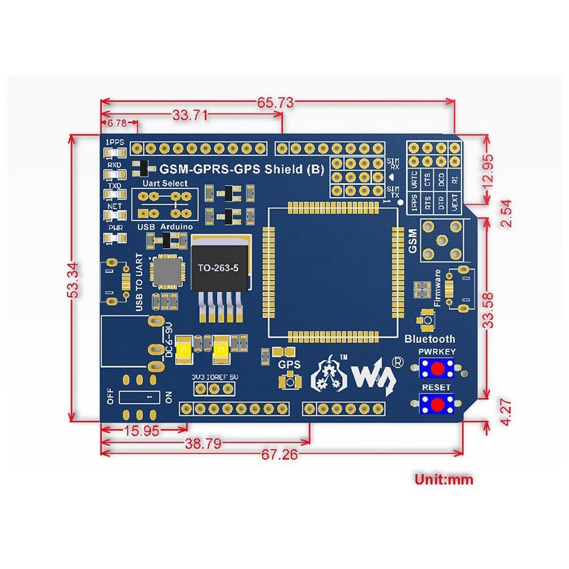 Waveshare GSM/GPRS/GPS SIM808 Shield - nakładka na Arduino