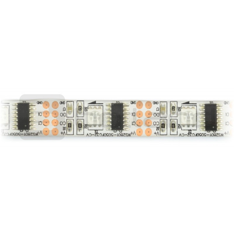 Pasek LED RGB WS2801 IP65 32 LED/m, 10,8W/m, 12V - 5m 