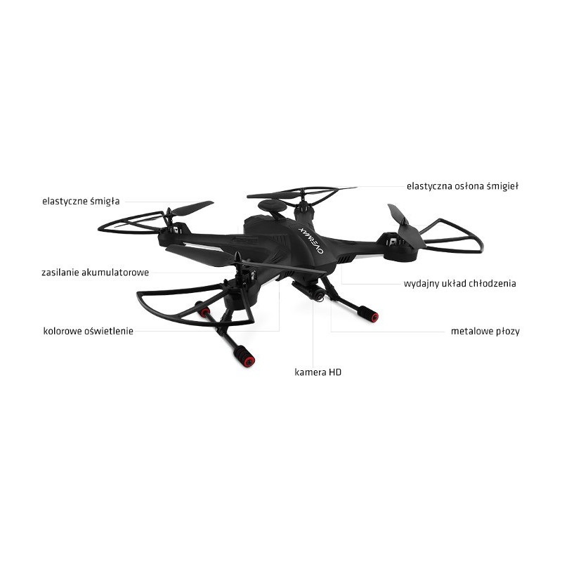 Dron quadrocopter OverMax X-Bee drone 5.2 WiFi 2.4GHz z kamerą FPV - 62cm +  2 dodatkowe akumulatory