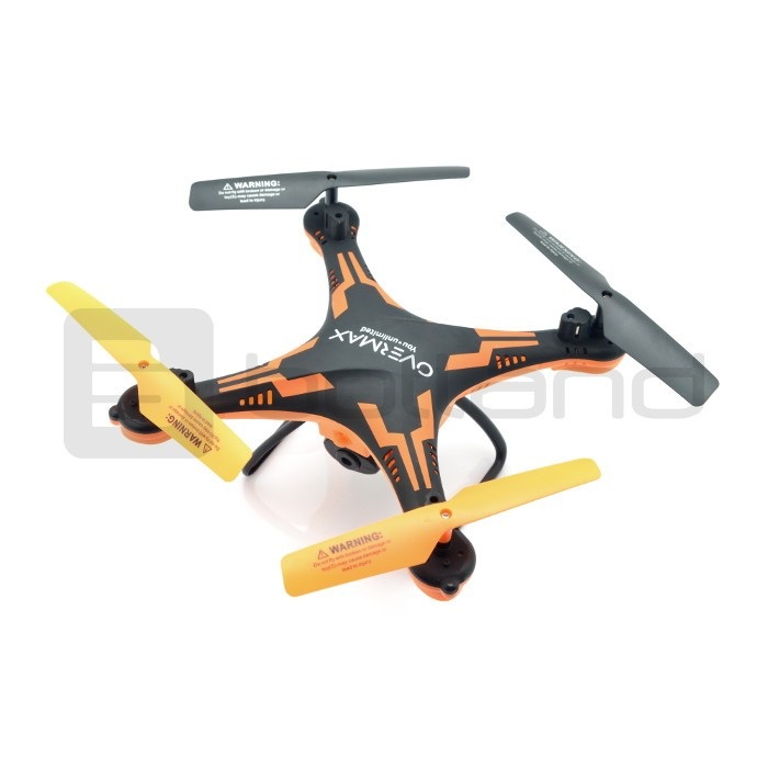 Dron quadrocopter OverMax X-Bee drone 3.1 plus wi-fi 2.4GHz z kamerą FPV czarno-pomarańczowy - 34cm + 2 dodatkowe akumulatory