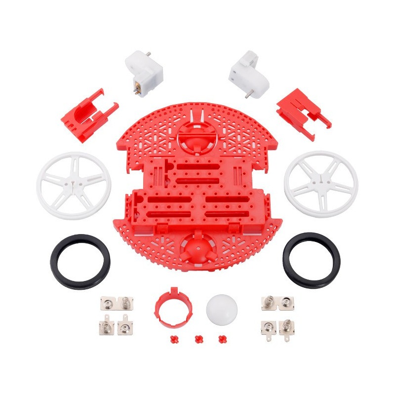 Pololu Romi Chassis Kit - 2-kołowe podwozie robota - czerwone