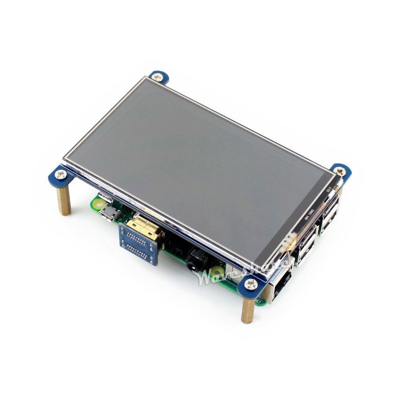 Ekran dotykowy rezystancyjny LCD 4'' 800x480px IPS HDMI + GPIO dla Raspberry Pi 3/2/B+