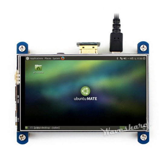 Резистивний РК-дисплеї IPS сенсорний екран 4 дюйми 800x480 пікселів HDMI + GPIO для Raspberry Pi - Waveshare 12030