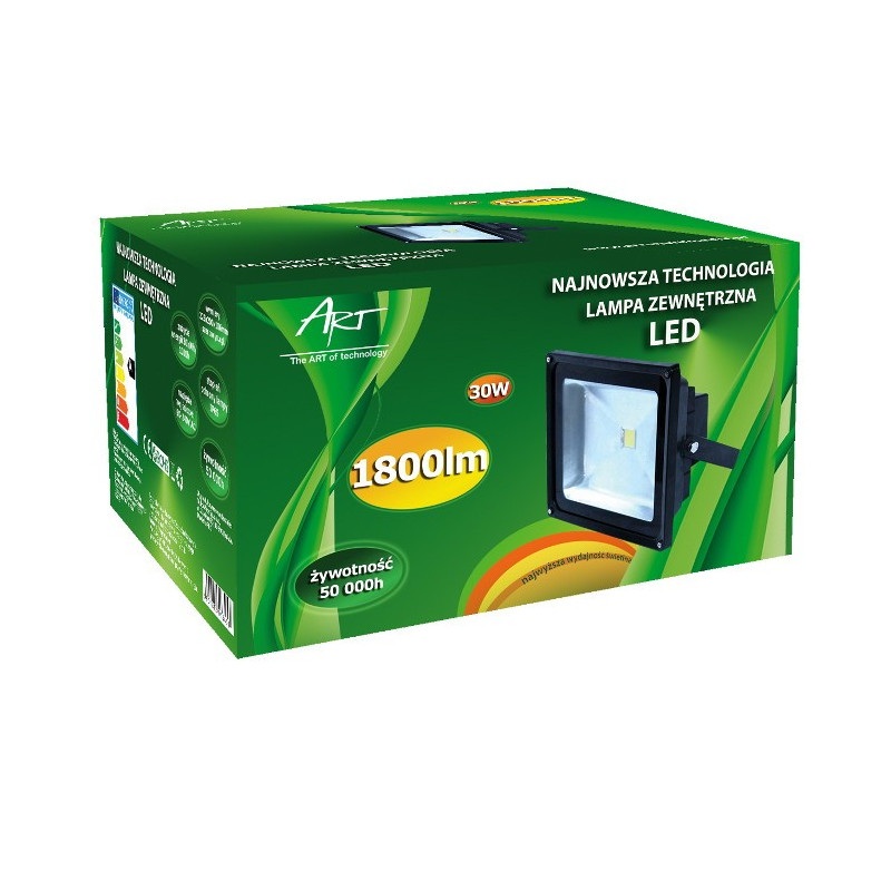 Lampa zewnętrzna LED ART, 30W, 1800lm, IP65,  AC80-265V, 3000K - biała ciepła