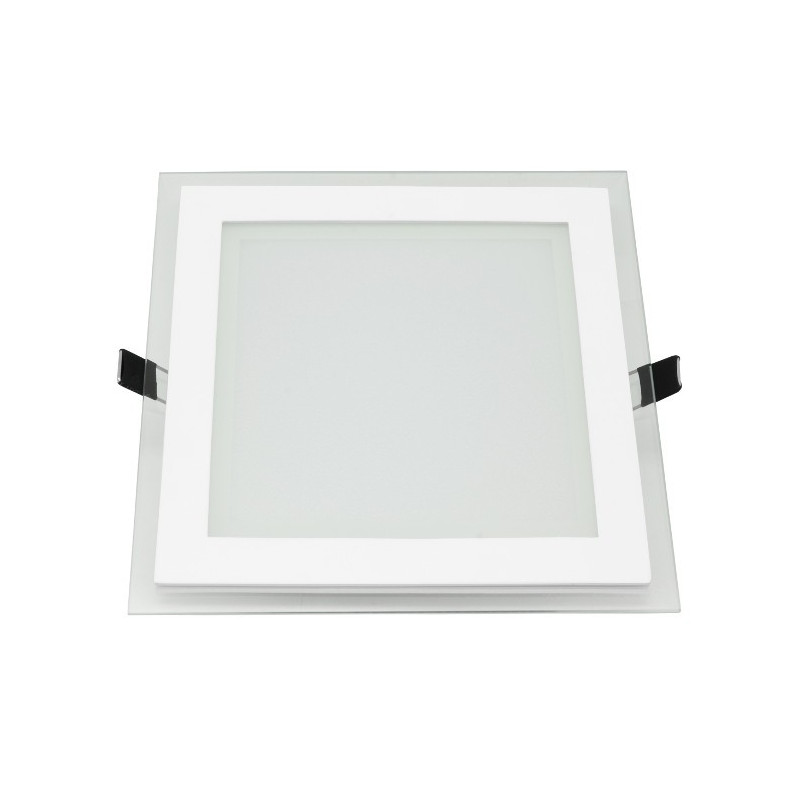 Panel LED ART szklany kwadratowy 16x16cm, 12W, 800lm, AC80-265V, 3000K - biała ciepła