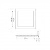 Panel LED ART SLIM podtynkowy kwadratowy 22cm, 18W, 1260lm, AC80-265V, 3000K - biała ciepła - zdjęcie 5