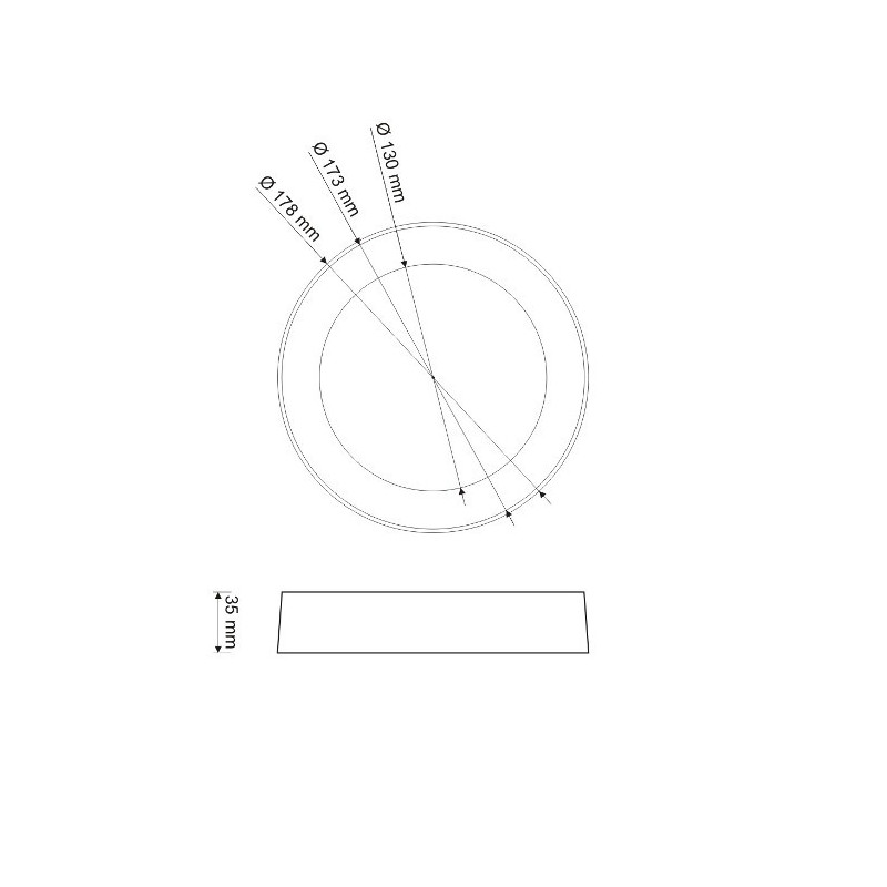 Panel LED ART natynkowy okrągły 18cm, 12W, 720lm, AC80-265V, 3000K - biała ciepła