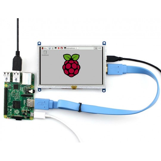 Сенсорний екран B - резистивний РК-TFT 5'' 800x480px HDMI + USB Rev. 2.1 для Raspberry Pi - Waveshare 10737