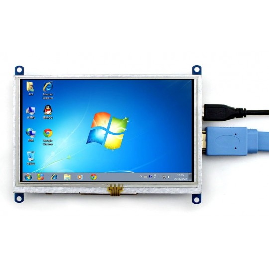 Сенсорний екран B - резистивний РК-TFT 5'' 800x480px HDMI + USB Rev. 2.1 для Raspberry Pi - Waveshare 10737