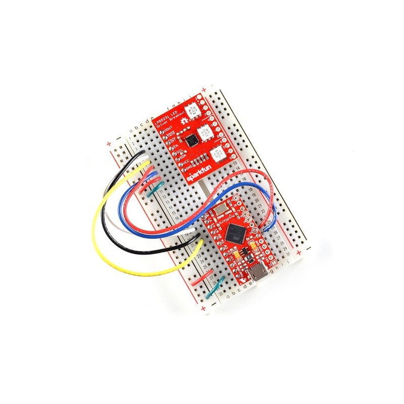 Sparkfun - sterownik LED LP55231 z trzema diodami RGB
