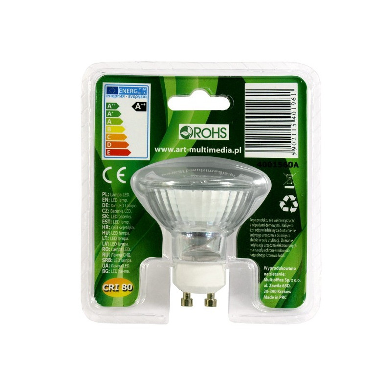 Żarówka LED ART, GU10, 1,2W, 100lm, barwa ciepła