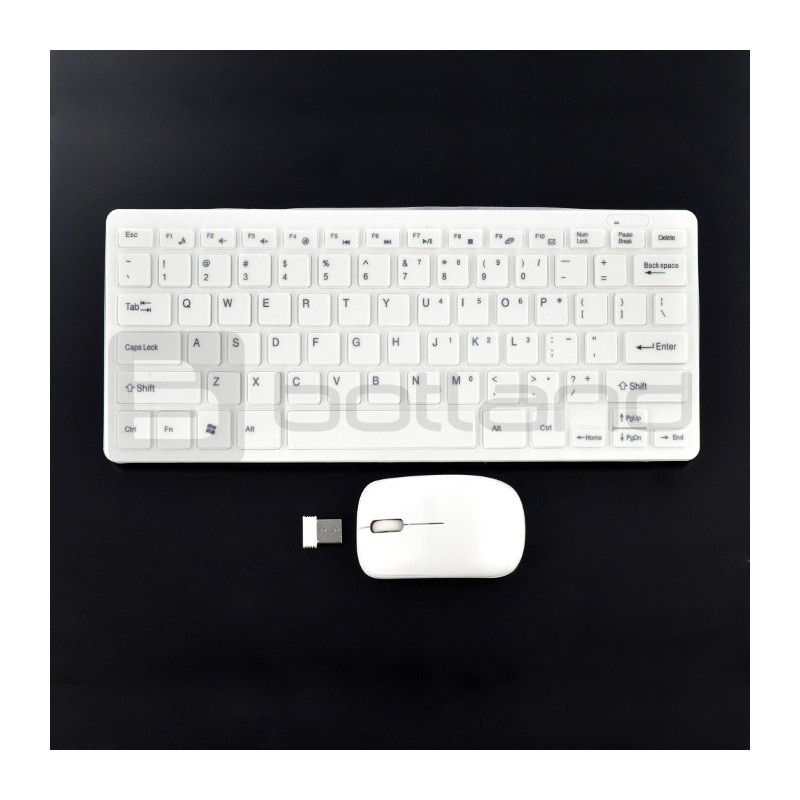 Zestaw bezprzewodowy Mini Keyboard K800C klawiatura + mysz - biała
