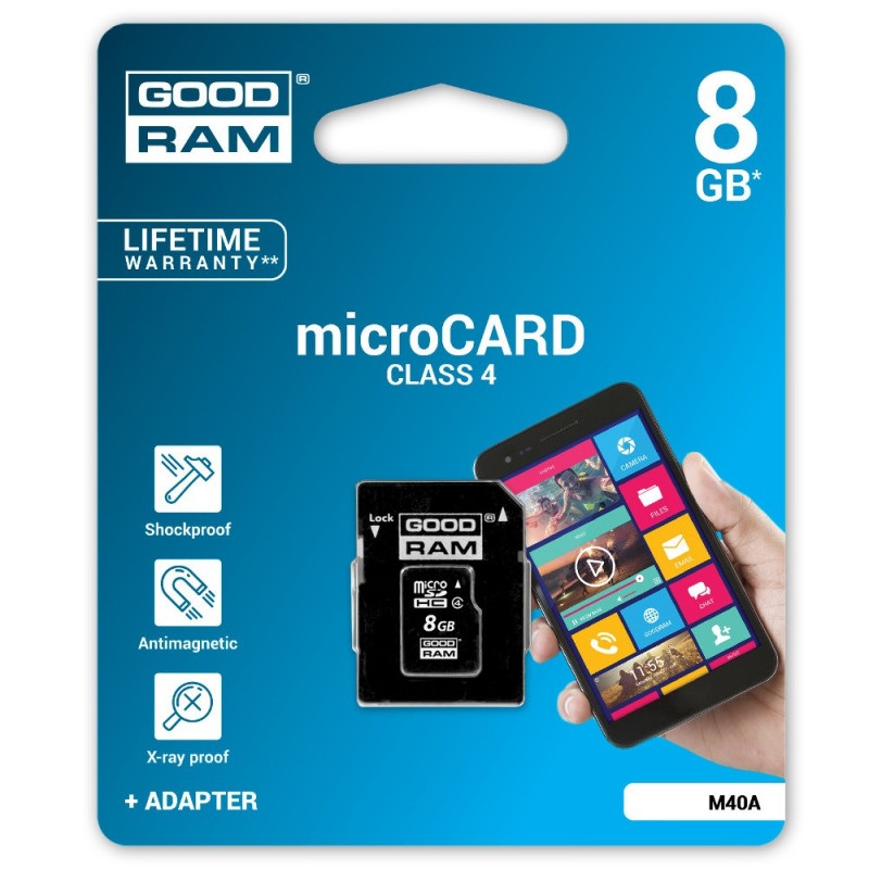 Karta pamięci Goodram micro SD / SDHC 8GB klasa 4 z adapterem