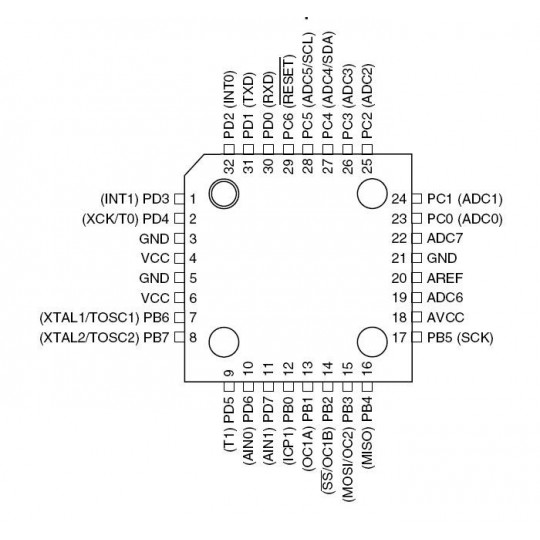 Мікроконтролер AVR - ATmega8A-AU SMD