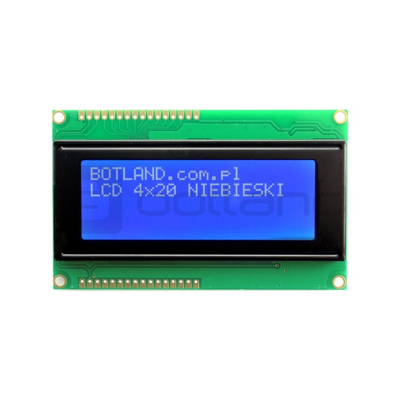 Wyświetlacz LCD 4x20 znaków niebieski - podwójne złącze