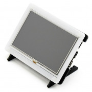 Ekran dotykowy rezystancyjny LCD TFT 5'' (B) 800x480px HDMI + USB Rev 2.1 dla Raspberry Pi 3/2/Zero + obudowa czarno-biała