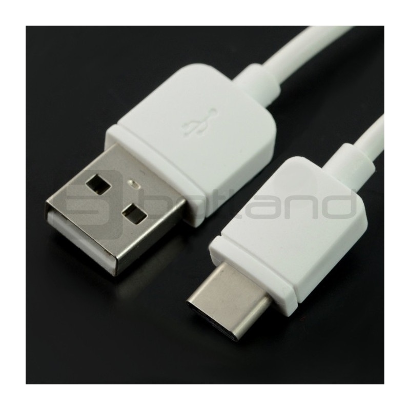 Przewód USB 2.0 typ A - USB 2.0 typ C - 1m biały