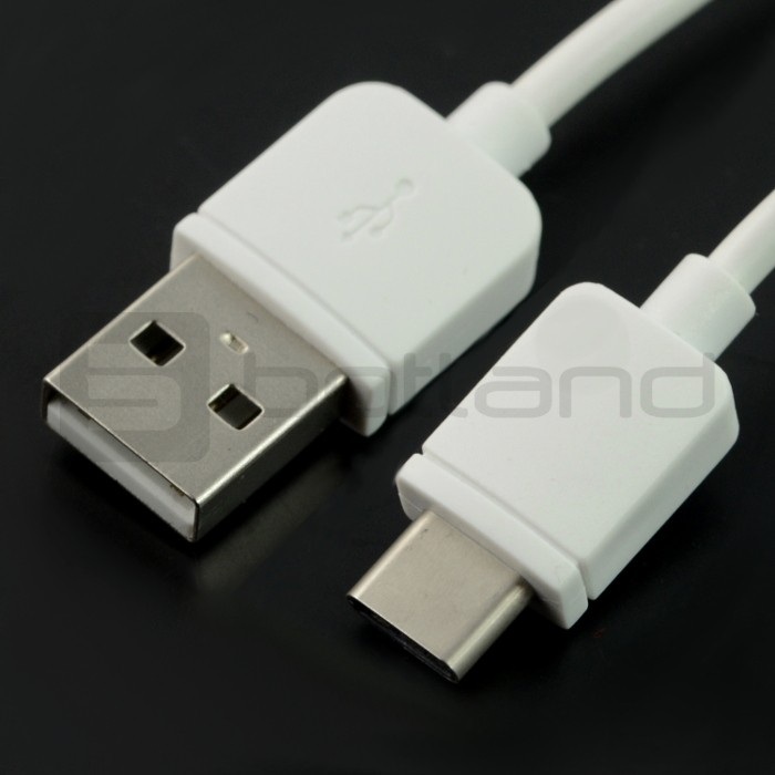 Przewód USB 2.0 typ A - USB 2.0 typ C - 1m biały