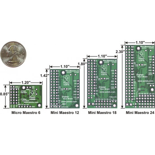 Мини-контроллер сервоприводов Mini Maestro USB на 24 канала - Pololu 1356