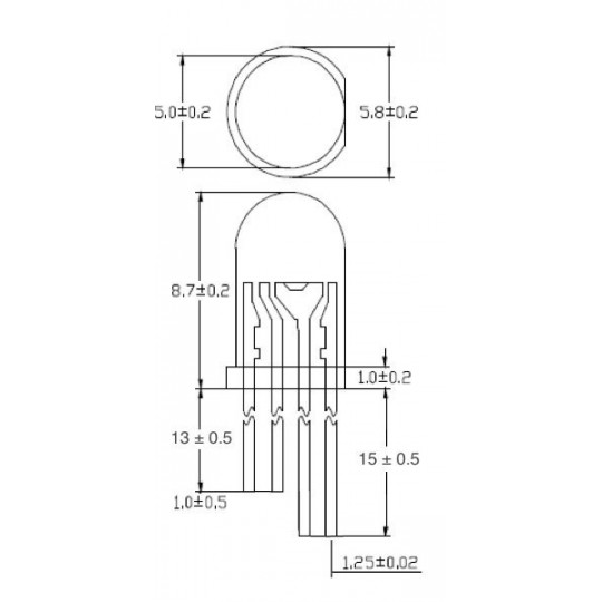 NeoPixel - WS2812B світлодіод 5 мм - 5 шт. - Adafruit 1938
