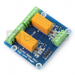 Moduł przekaźnika 2 kanały - styki 1A 125VAC / 2A 30VDC - 12V