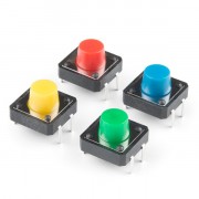 Sparkfun - przyciski Tact Switch 12x12mm - wielokolorowe - 4szt.