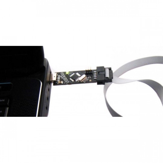Програматор AVR, сумісний з USBasp ISP + стрічка IDC - чорний