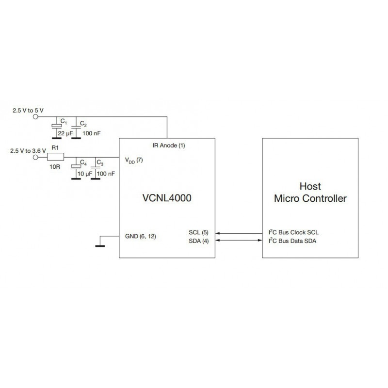 Czujnik zbliżeniowy VCNL4000-GS08 1-200mm