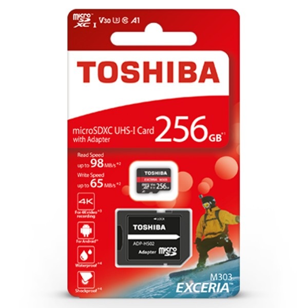 Karta pamięci Toshiba Exceria M303 microSD 256GB 98MB/s UHS-I klasa U3 z adapterem