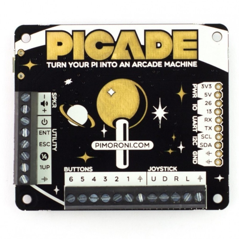 Zestaw Picade - retro konsola - nakładka dla Raspberry Pi + akcesoria