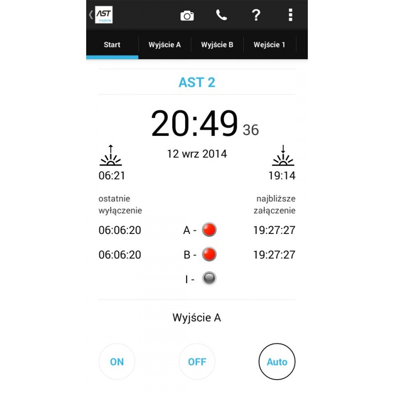 ASTmidi - zegar astronomiczny na szynę DIN z GPS - 3 x wyjście  230V / 5A
