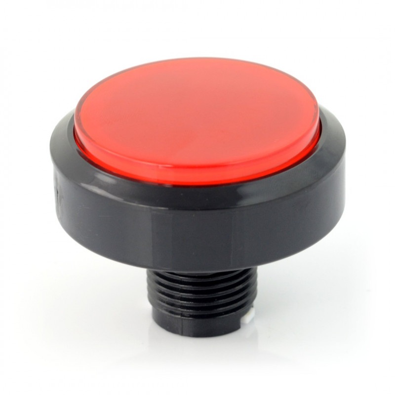 Push Button 6cm - czerwony - płaski