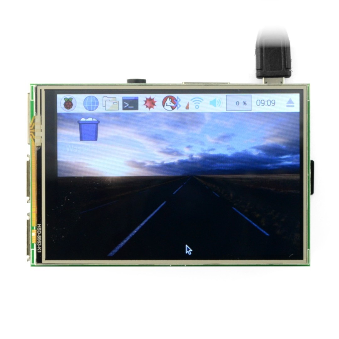 Ekran dotykowy rezystancyjny LCD TFT 3,5'' 480x320px dla Raspberry Pi 3B/3/2