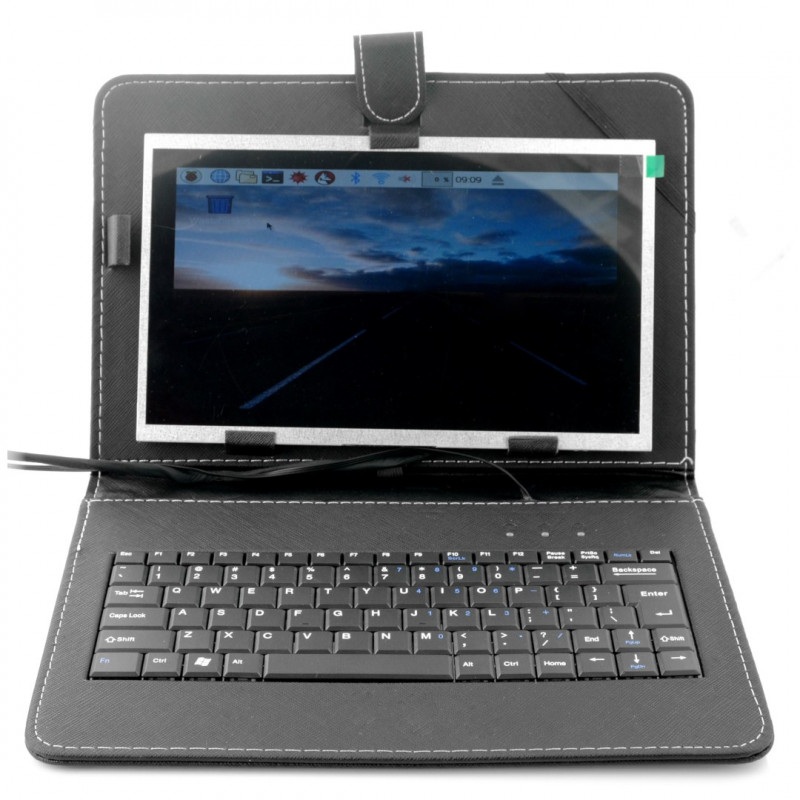 Ekran LCD TFT 10,1'' 1024x600px dla Raspberry Pi 3/2/B+ - etui+klawiatura+mysz+zasilacz